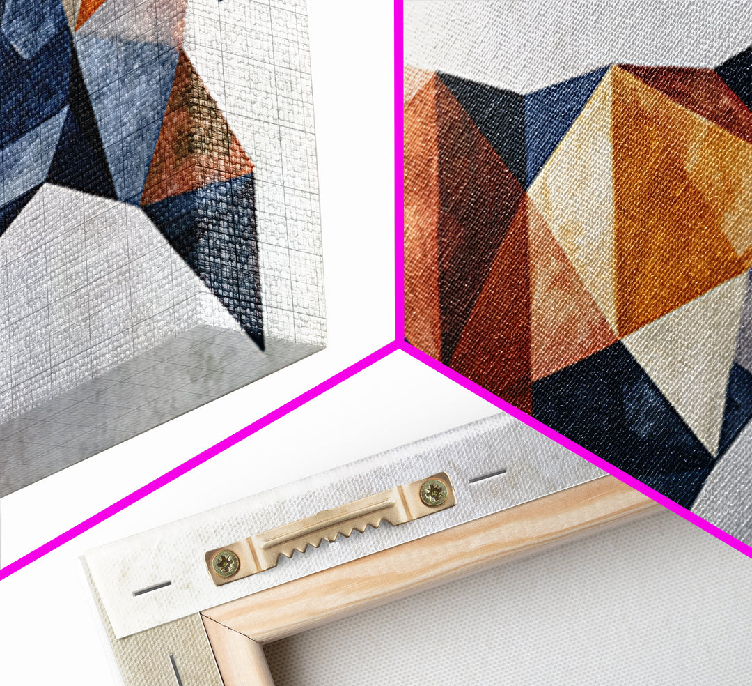 Sacred Deer Formed from Geometric Facets Framed Canvas Print, Sacred Geometry Art, Wall Art Print, Living Room Decor, Geometry, SGA-2x1-51