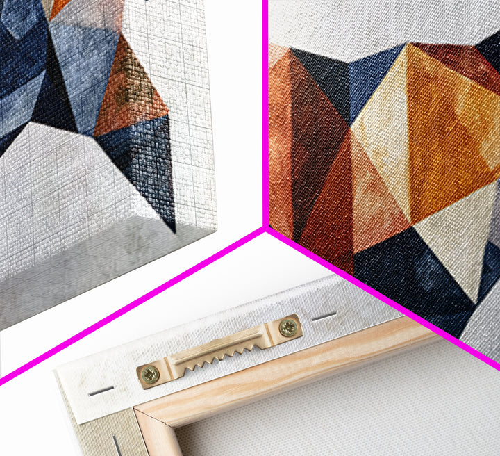Sacred Deer Formed from Geometric Facets Framed Canvas Print, Sacred Geometry Art, Wall Art Print, Living Room Decor, Geometry, SGA-2x1-51