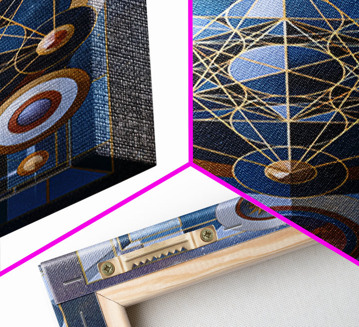 Metatron Cube with Celestial Background Canvas Print, Sacred Geometry Art, Decorations, Living Room Decor, Abstract Art, SGA-2x3-11