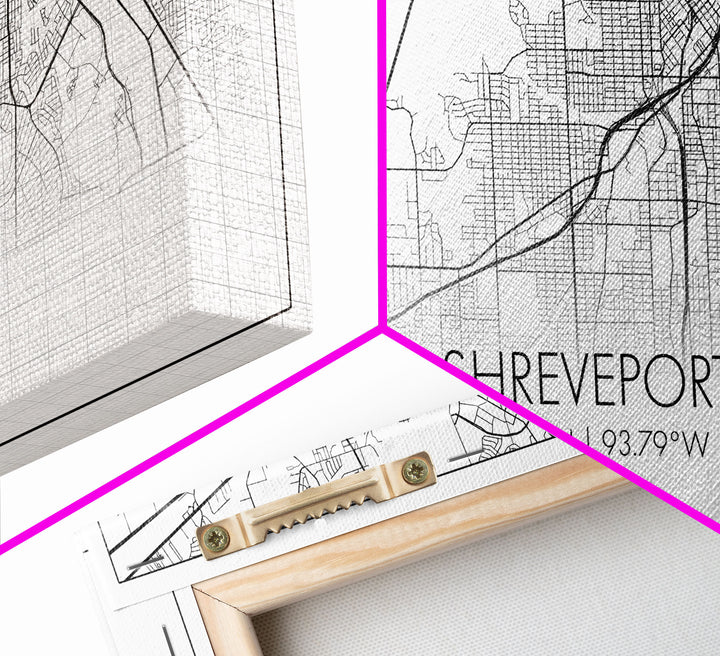 Shreveport City Map, Louisiana Art, Map Print, Modern Wall Art, Wall Art, Canvas Art, Dining Room Décor, Boho Wall Art, Congratulations Gift