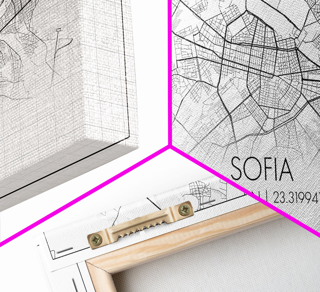 Sofia City Map, Bulgaria Art, Map Print, Modern Wall Art, Wall Art, Canvas Art, European Wall Art, First Home Gift, Boys Bedroom Décor