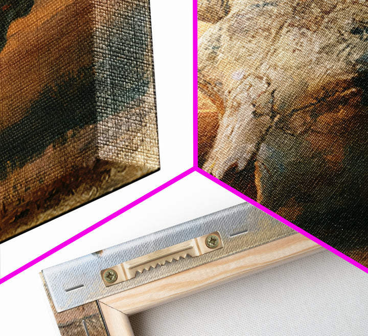 Sun Bleached Longhorn Skull Still Life Framed Canvas Print, Southwestern Art, Southwestern Decor, Abstract Art, Mesa, SOU-1x1-33