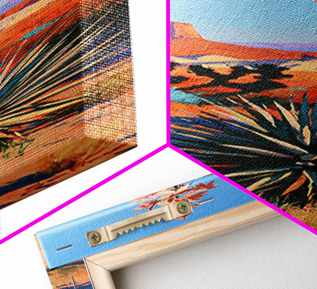 Yucca Blooms Against Clear Blue Sky Canvas Print, Southwestern Art, Western Decor, Southwestern Decor, Fine Art, Mesa, SOU-1x3-56