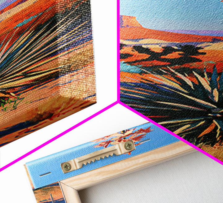 Yucca Blooms Against Clear Blue Sky Canvas Print, Southwestern Art, Western Decor, Southwestern Decor, Fine Art, Mesa, SOU-1x3-56