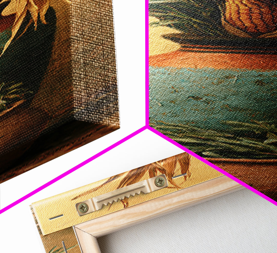 Pueblo Pottery Still Life Framed Canvas Print, Southwestern Art, Antique Oil Painting, Southwestern Decor, Fine Art, Mesa, SOU-1x3-83