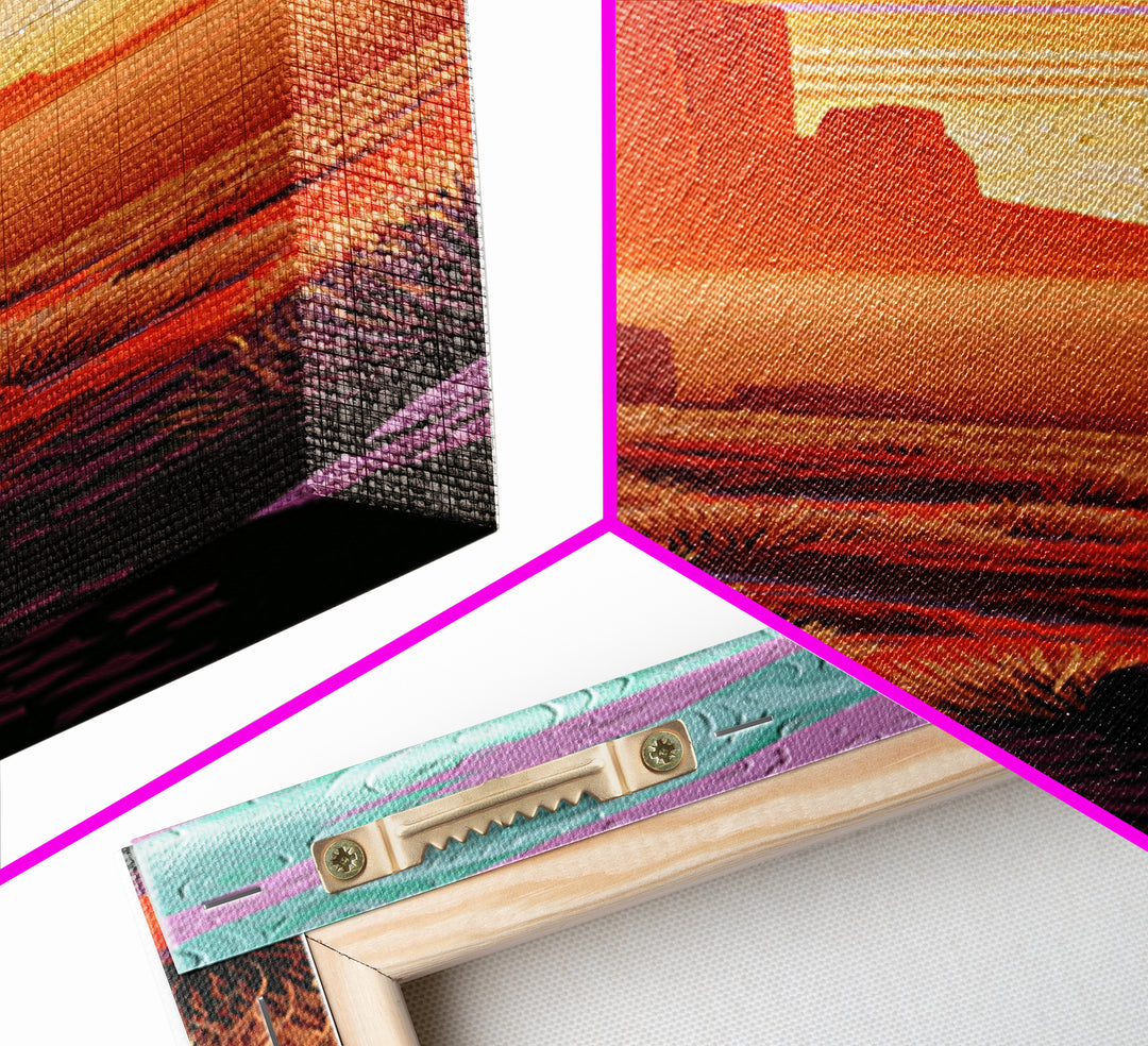 Monument Valley Silhouette Canvas Print, Southwestern Art, Room Decor, Southwestern Decor, Fine Art, Mesa, Digital Wall Art, SOU-1x3-94