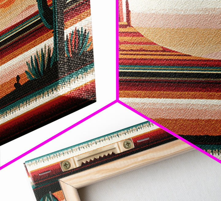 Navajo Geometric Pattern Canvas Print, Southwestern Art, Painting, Southwestern Decor, Abstract Art, Mesa, Tapestry Wall Art, SOU-2x1-48