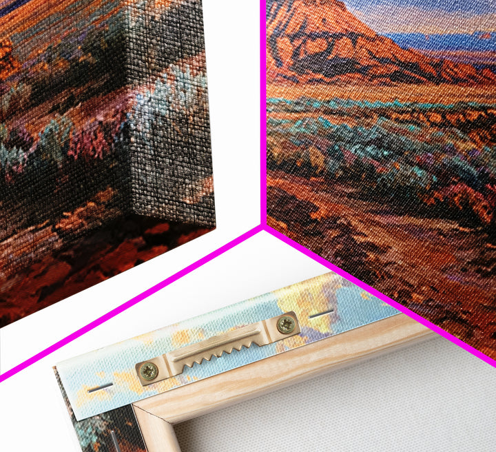 Desert Mesas in Terracotta and Turquoise Canvas Print, Southwestern Art, Western Wall Art, Southwestern Decor, Fine Art, Mesa, SOU-2x1-69