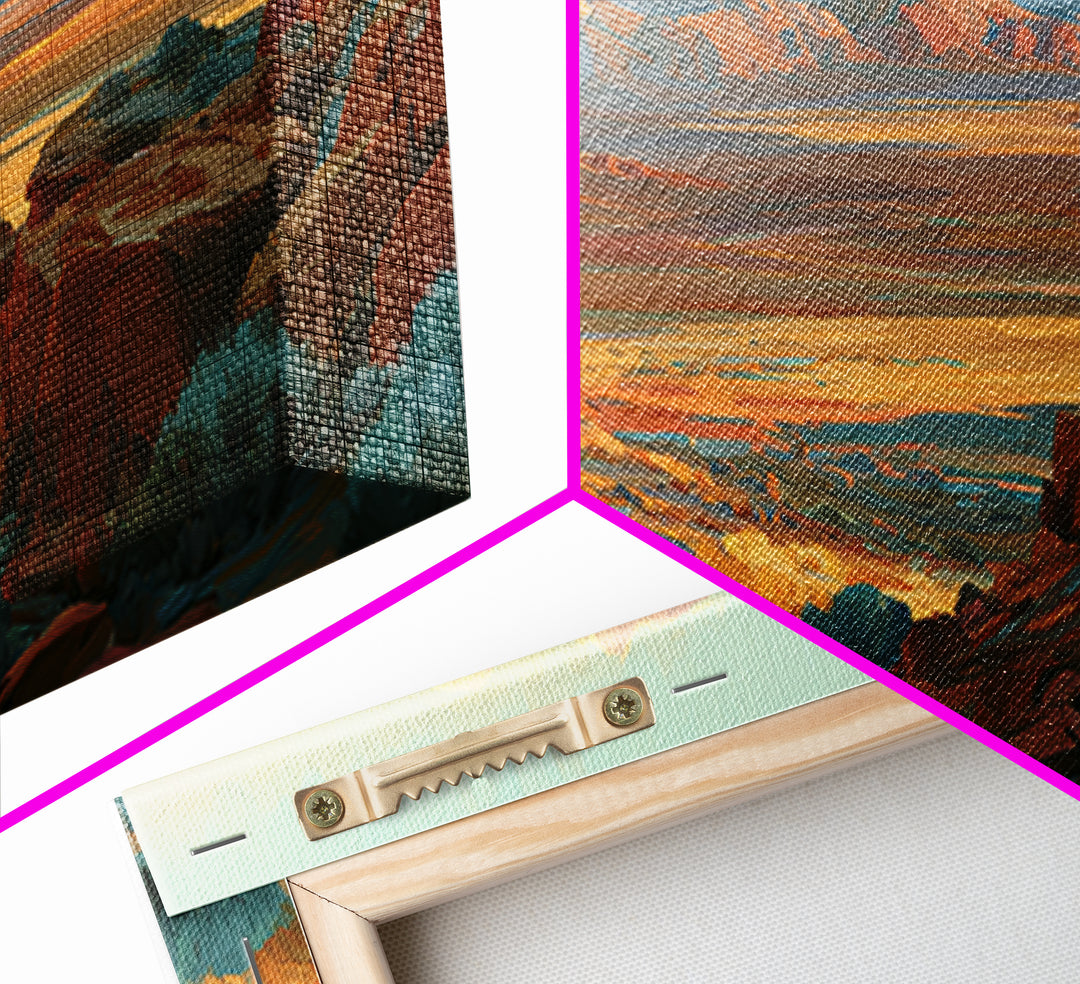 Desert Mesas in Terracotta and Turquoise Canvas Print, Southwestern Art, Western Wall Art, Southwestern Decor, Fine Art, Mesa, SOU-2x1-93