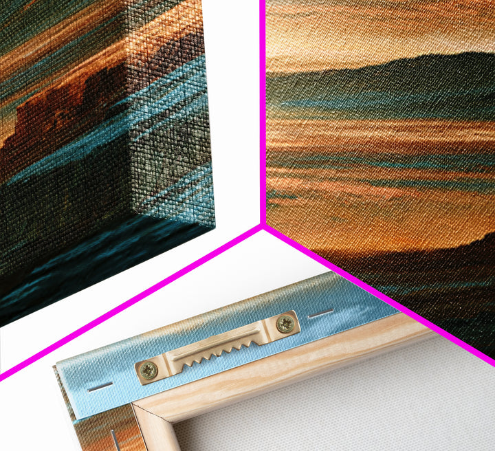 Desert Mesas in Terracotta and Turquoise Canvas Print, Southwestern Art, Farmhouse Wall Art, Southwestern Decor, Fine Art, Mesa, SOU-2x3-81