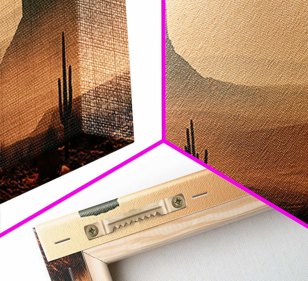 Monument Valley Silhouette Framed Canvas Print, Southwestern Art, Farmhouse Wall Art, Southwestern Decor, Fine Art, Mesa, SOU-3x1-74