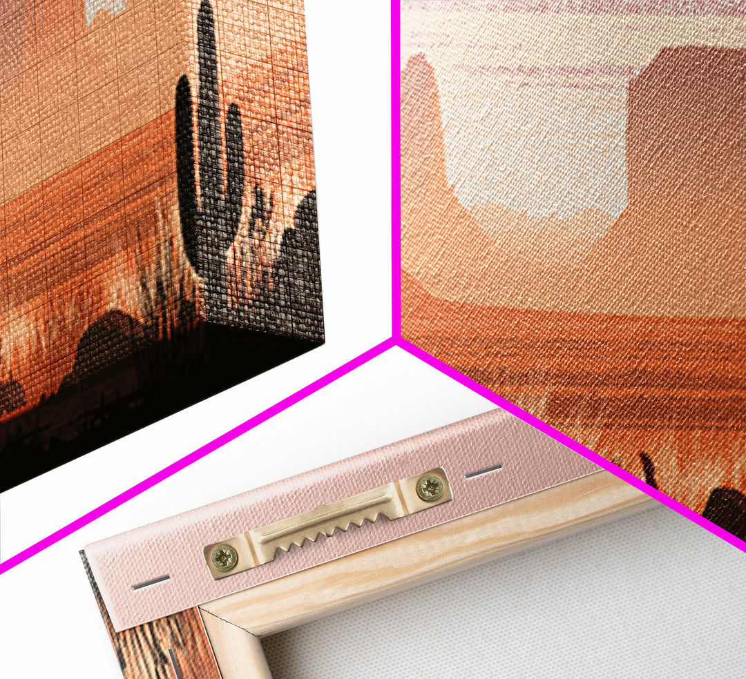 Monument Valley Silhouette Canvas Print, Southwestern Art, Western Art, Southwestern Decor, Oil Painting, Mesa, SOU-3x1-98