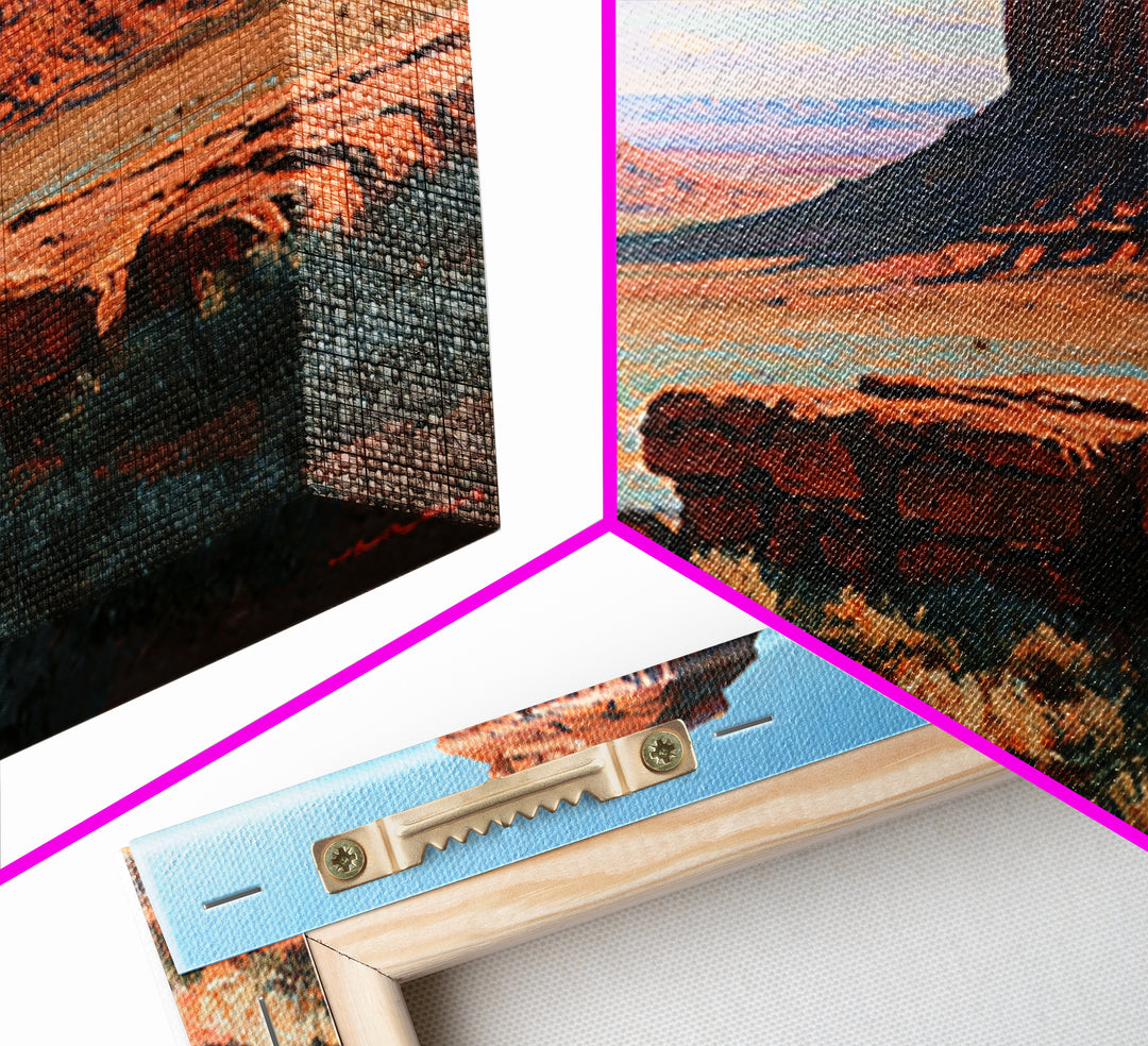 Desert Mesas in Terracotta and Turquoise Canvas Print, Southwestern Art, Modern Decor, Southwestern Decor, Fine Art, Mesa, SOU-3x2-53