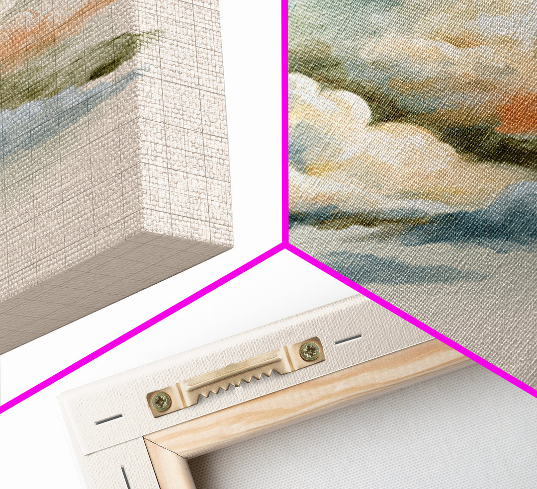 Soft Cloudscape in Cream and Sage Canvas Print, Spa Art, Wildlife Wall Art, Spa Decor, Watercolor Art, Serenity, SPA-1x1-13