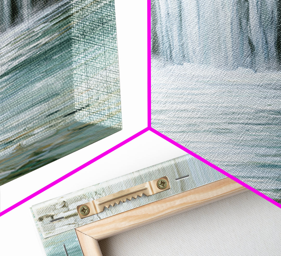 Serene Waterfall with Mist Framed Canvas Print, Spa Art, Dog Canvas, Spa Decor, Abstract Art, Serenity, Art Print, Room Decor, SPA-1x1-42