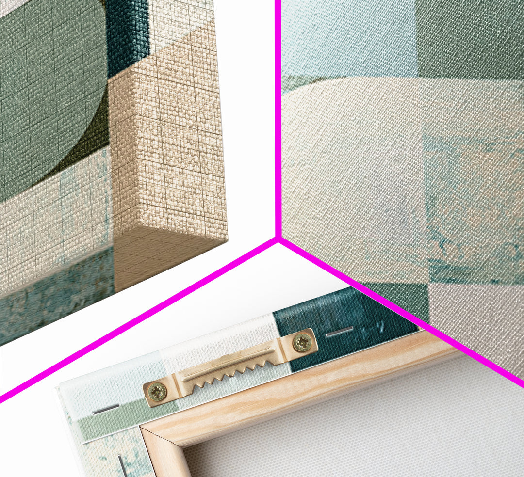 Sage and Ivory Geometric Calm Composition Canvas Print, Spa Art, Luxury Decor, Spa Decor, Abstract Art, Serenity, SPA-1x1-45