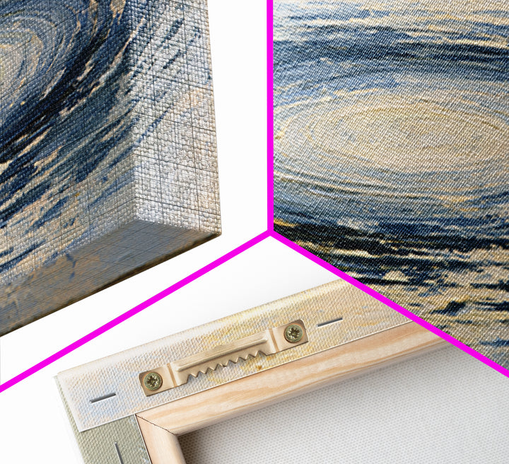 Abstract Water Ripples Framed Canvas Print, Spa Art, City Art, Spa Decor, Abstract Art, Serenity, Boho Decor, SPA-1x1-6