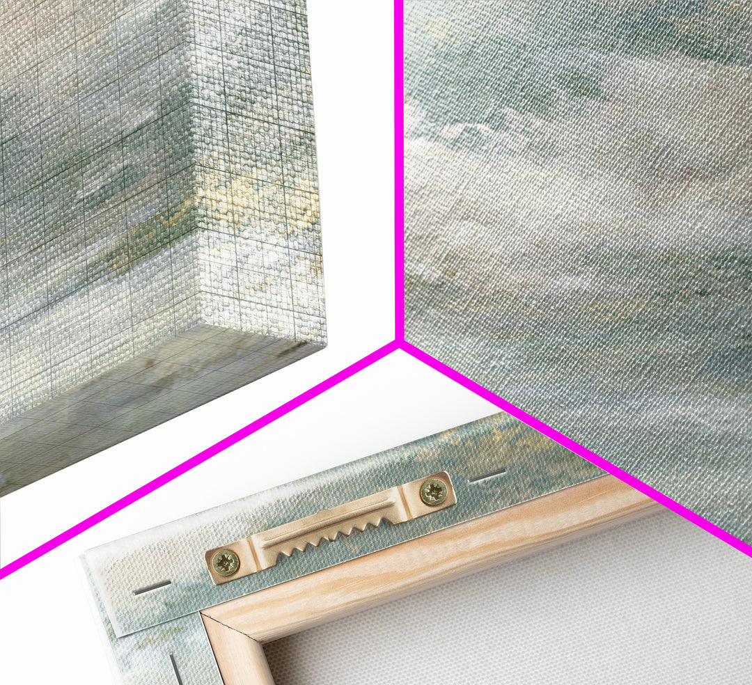 Soft Cloudscape in Cream and Sage Framed Canvas Print, Spa Art, Boho Decor, Spa Decor, Oil Painting, Serenity, Printable Art, SPA-1x1-61
