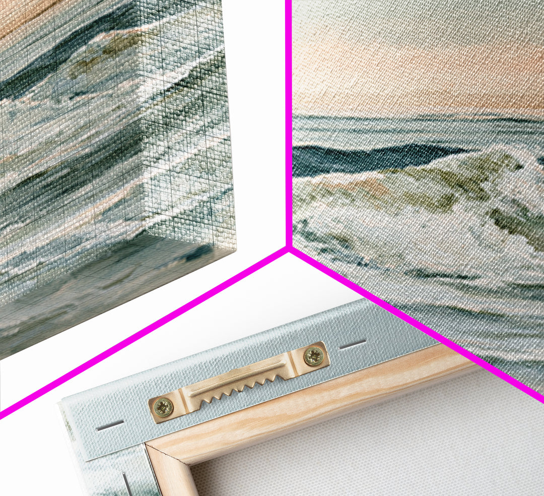Coastal Horizon in Muted Spa Blues Canvas Print, Spa Art, Boho Decor, Spa Decor, Serenity, Printable Art, Wall Art Print, SPA-1x1-82