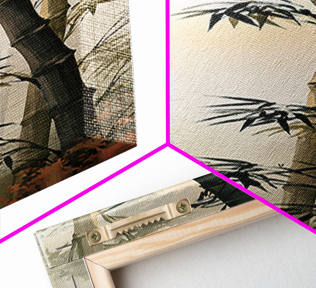Misty Bamboo Forest Canvas Print, Spa Art, Art, Spa Decor, Serenity, Abstract Print, Minimalist Art, Feminine Wall Art, SPA-1x3-17