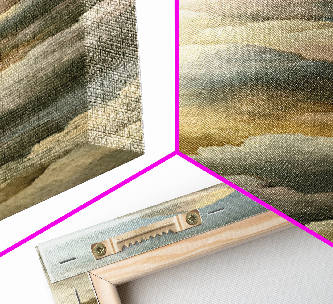 Soft Cloudscape in Cream and Sage Canvas Print, Spa Art, Travel Poster, Spa Decor, Fine Art, Serenity, Salon Decor, City Art, SPA-1x3-25