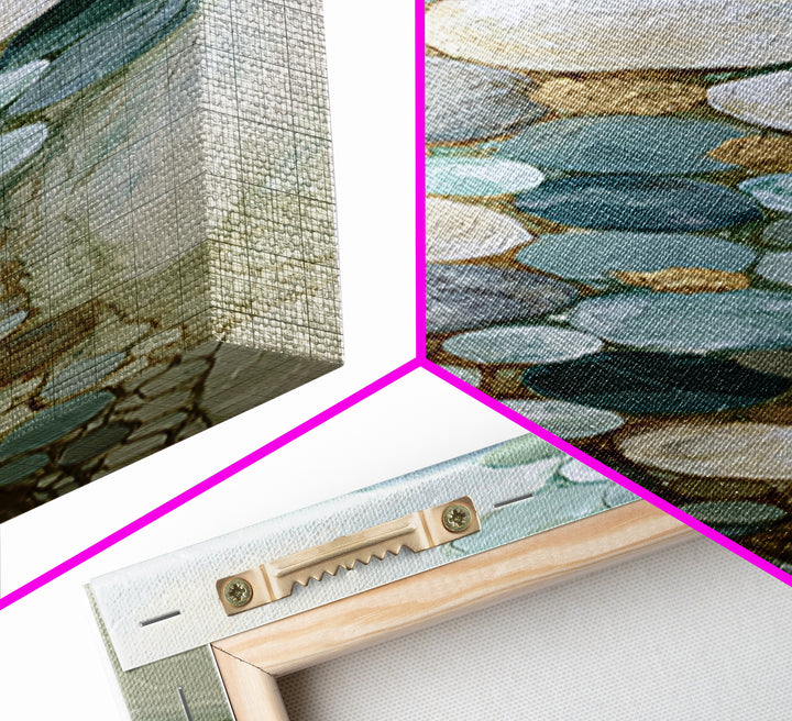 Pebble Texture Abstract Canvas Print, Spa Art, Abstract Print, Spa Decor, Abstract Art, Serenity, Esthetician Decor, SPA-1x3-27
