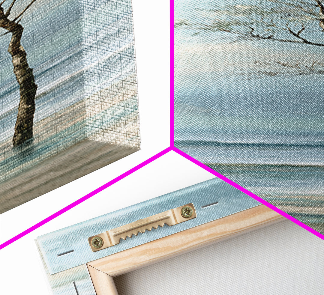 Coastal Horizon in Muted Spa Blues Framed Canvas Print, Spa Art, Modern Decor, Spa Decor, Fine Art, Serenity, Wall Decor, SPA-1x3-46