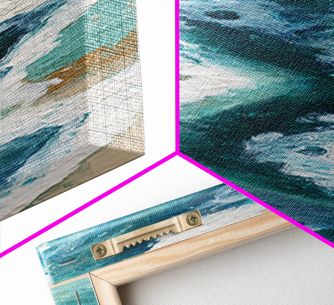 Blue Lagoon Water Seen from Above Framed Canvas Print, Spa Art, Minimalist Decor, Spa Decor, Fine Art, Serenity, SPA-1x3-8