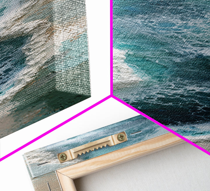 Blue Lagoon Water Seen from Above Framed Canvas Print, Spa Art, Salon Decor, Spa Decor, Fine Art, Serenity, Statement Artwork, SPA-1x3-80