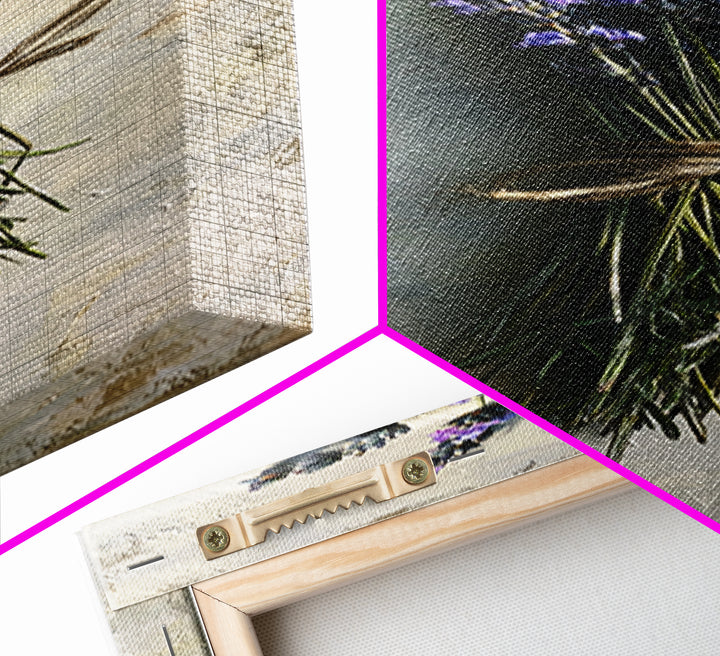 Lavender Bundle with Soft Shadow Framed Canvas Print, Spa Art, Boho Decor, Spa Decor, Oil Painting, Serenity, Printable Art, SPA-1x3-91