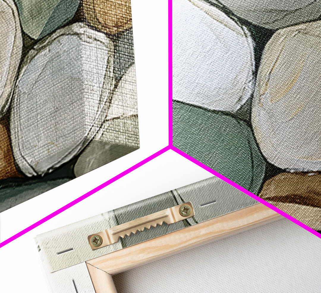 Pebble Texture Abstract Framed Canvas Print, Spa Art, Fashion Wall Art, Spa Decor, Abstract Art, Serenity, Modern Decor, SPA-2x1-11