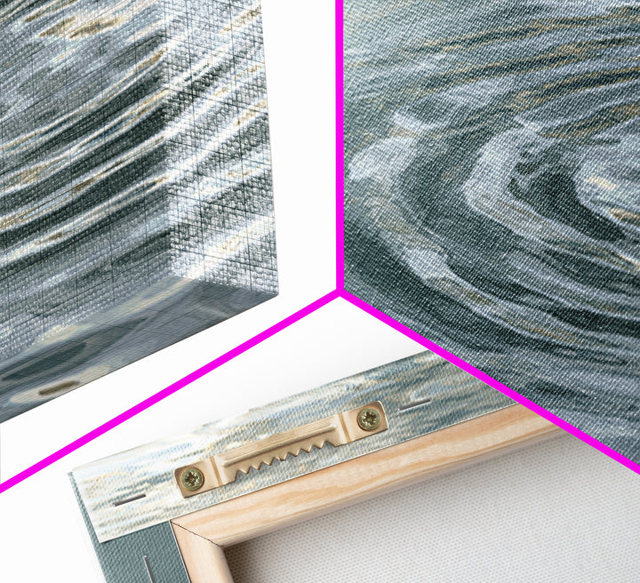 Abstract Water Ripples Framed Canvas Print, Spa Art, Wall Decor, Spa Decor, Serenity, Minimalist Art, Feminine Wall Art, SPA-2x1-50