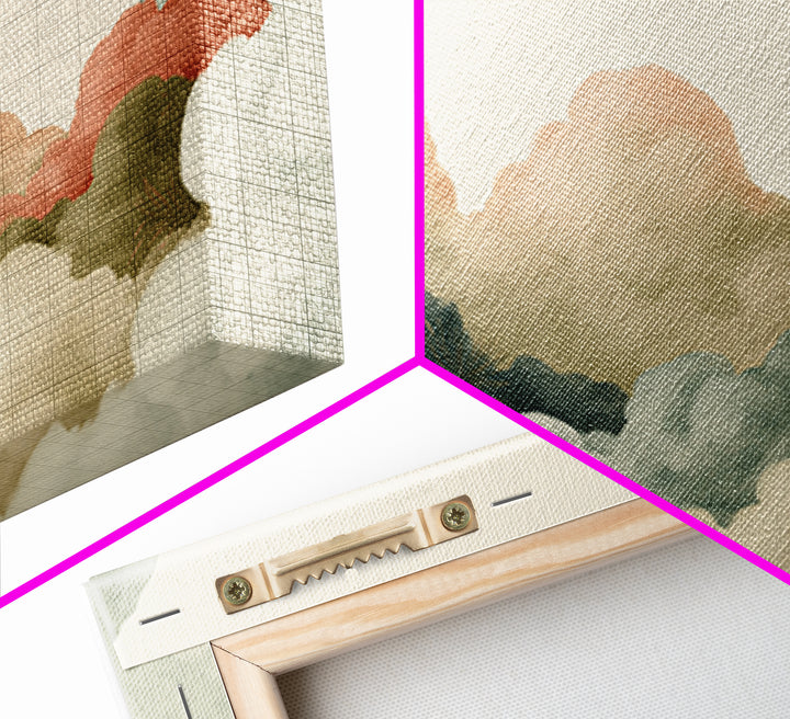 Soft Cloudscape in Cream and Sage Canvas Print, Spa Art, Travel Poster, Spa Decor, Fine Art, Serenity, Salon Decor, City Art, SPA-2x1-57