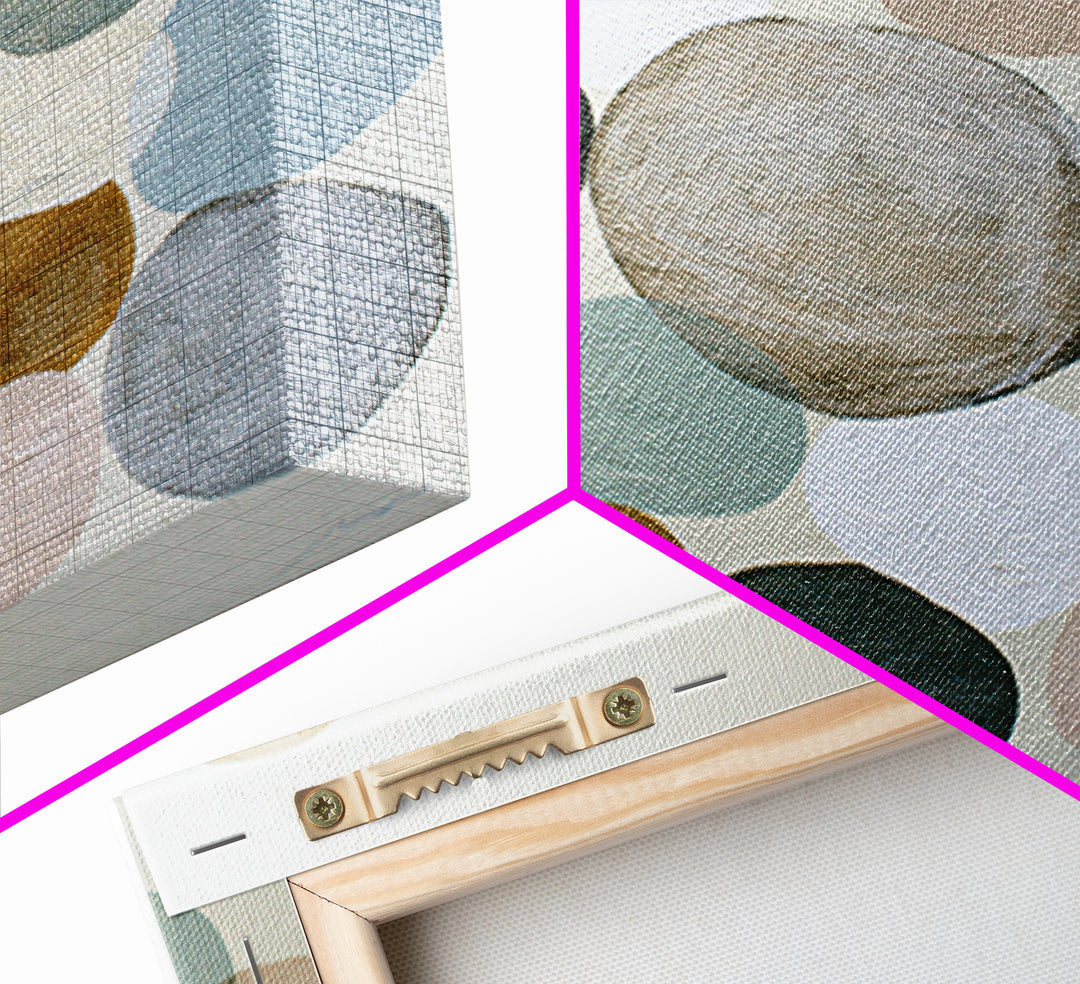 Pebble Texture Abstract Framed Canvas Print, Spa Art, City Art, Spa Decor, Abstract Art, Serenity, Boho Decor, SPA-2x1-59