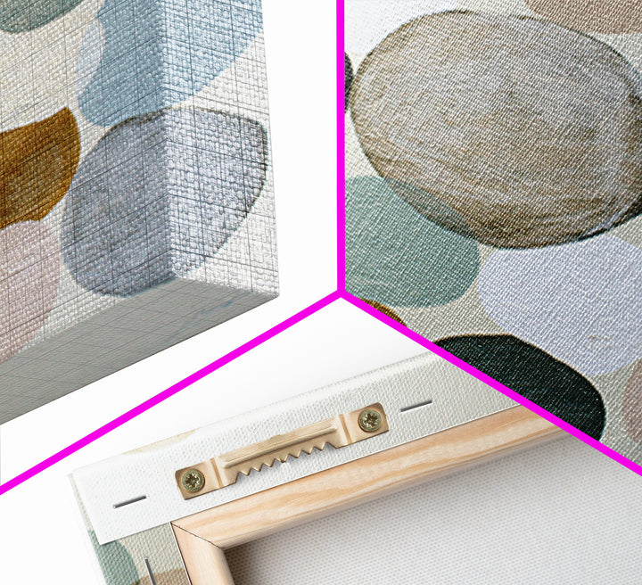 Pebble Texture Abstract Framed Canvas Print, Spa Art, City Art, Spa Decor, Abstract Art, Serenity, Boho Decor, SPA-2x1-59