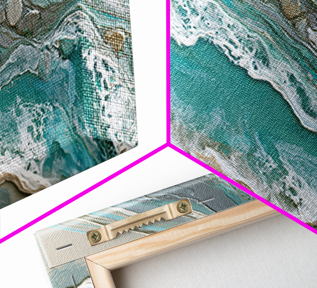 Blue Lagoon Water Seen from Above Canvas Print, Spa Art, Botanical Art, Spa Decor, Fine Art, Serenity, Fashion Wall Art, SPA-2x1-64