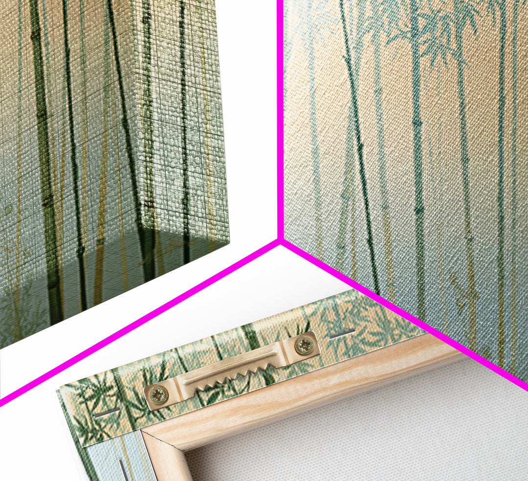 Misty Bamboo Forest Framed Canvas Print, Spa Art, Modern Home Decor, Spa Decor, Fine Art, Serenity, Neutral Decor, Modern Decor, SPA-2x1-97