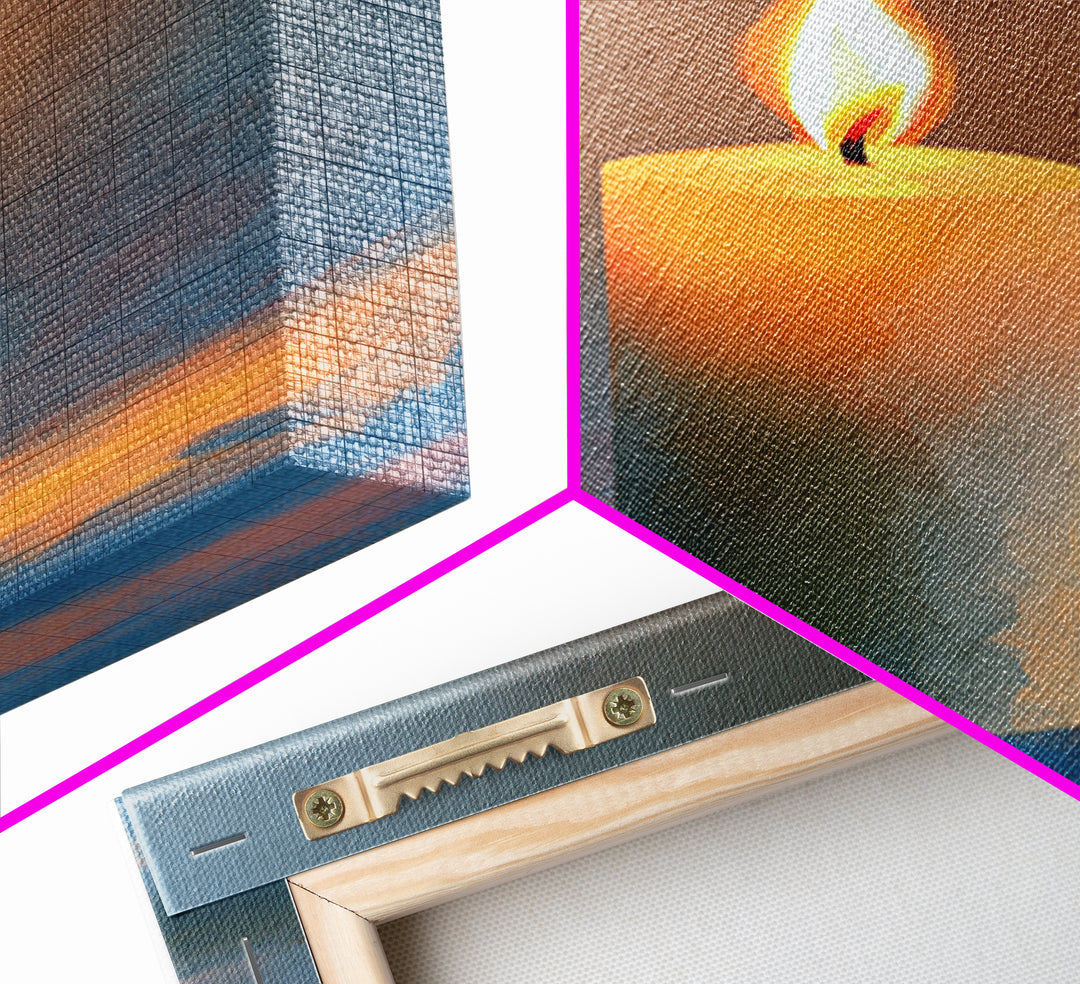 Warm Candle Flame Framed Canvas Print, Spa Art, Spa Decor, Abstract Art, Serenity, Spa Wall Art, Teen Girl Room Decor, SPA-2x3-17