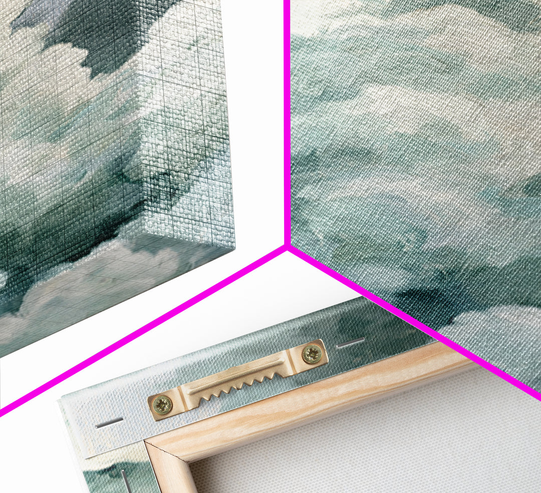 Soft Cloudscape in Cream and Sage Framed Canvas Print, Spa Art, Black Woman Art, Spa Decor, Oil Painting, Serenity, SPA-2x3-21