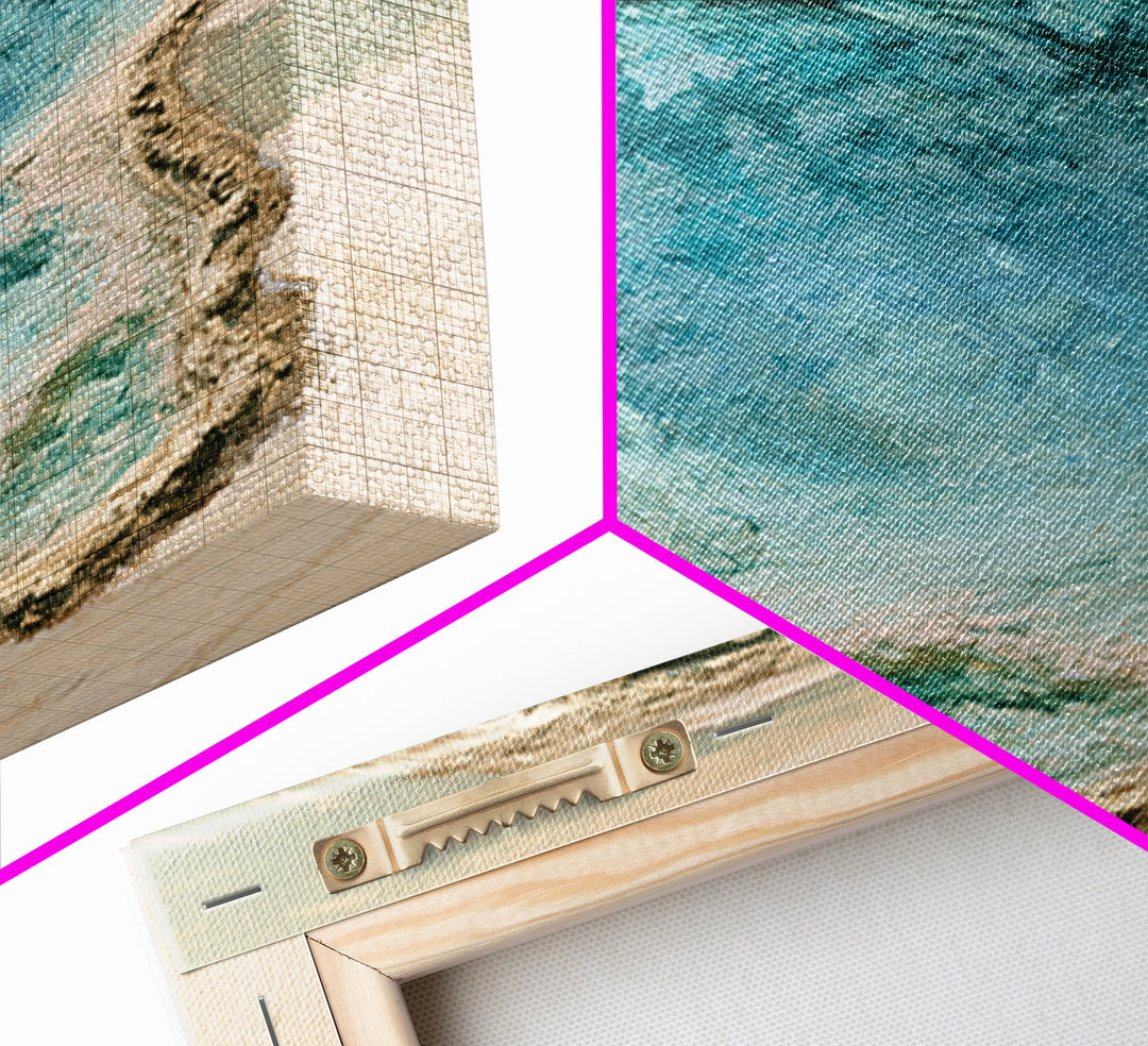 Blue Lagoon Water Seen from Above Framed Canvas Print, Spa Art, Salon Decor, Spa Decor, Fine Art, Serenity, Statement Artwork, SPA-2x3-28