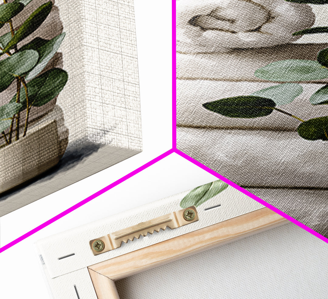 White Towels and Eucalyptus Without Room Context Canvas Print, Spa Art, Statement Artwork, Spa Decor, Fine Art, Serenity, SPA-2x3-32
