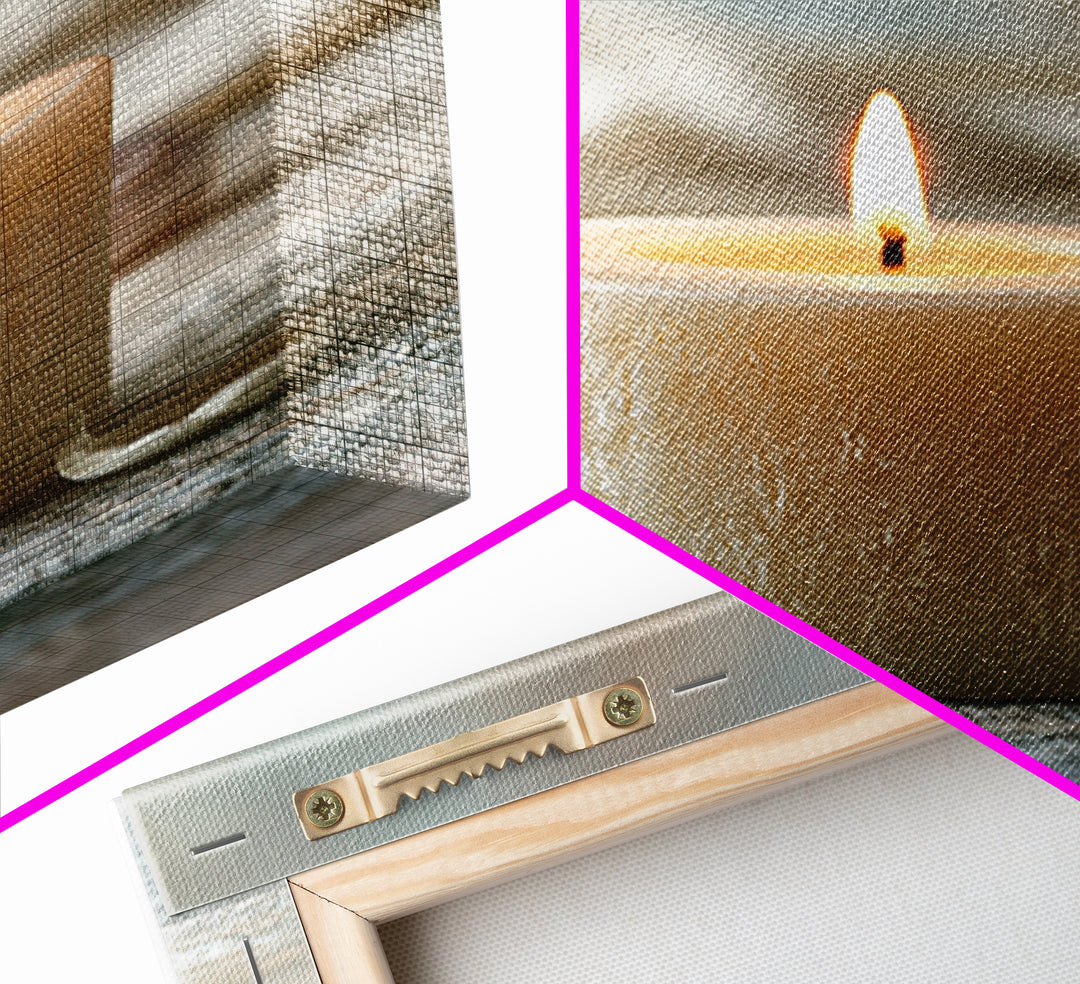 Warm Candle Flame Framed Canvas Print, Spa Art, Spa Decor, Abstract Art, Serenity, Spa Wall Art, Teen Girl Room Decor, SPA-2x3-41