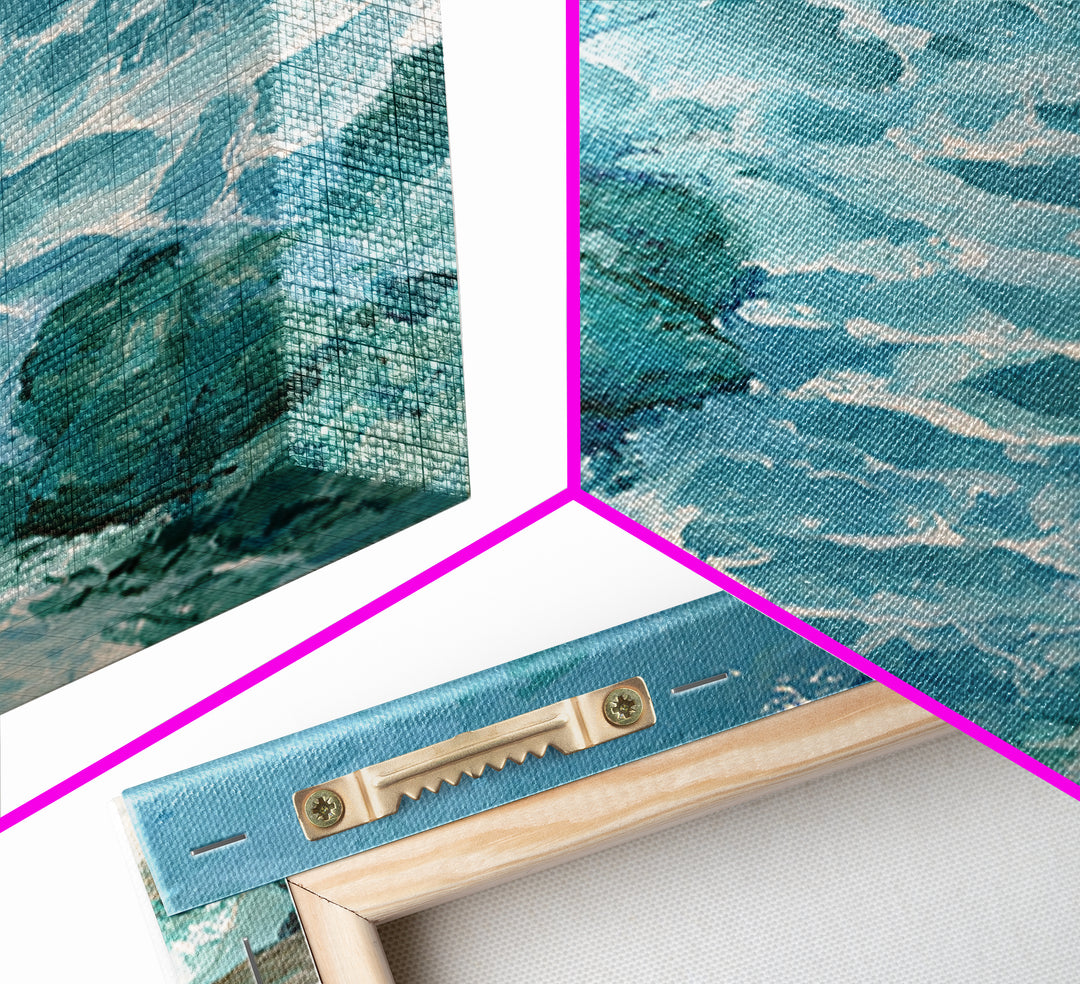 Blue Lagoon Water Seen from Above Framed Canvas Print, Spa Art, Art, Spa Decor, Serenity, Abstract Print, Minimalist Art, SPA-2x3-52