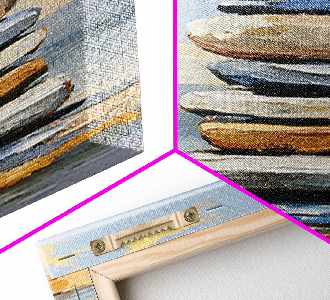 Stacked Stones Beside Calm Water Canvas Print, Spa Art, Dog Groomer Gifts, Spa Decor, Oil Painting, Serenity, Fine Art Print, SPA-2x3-57