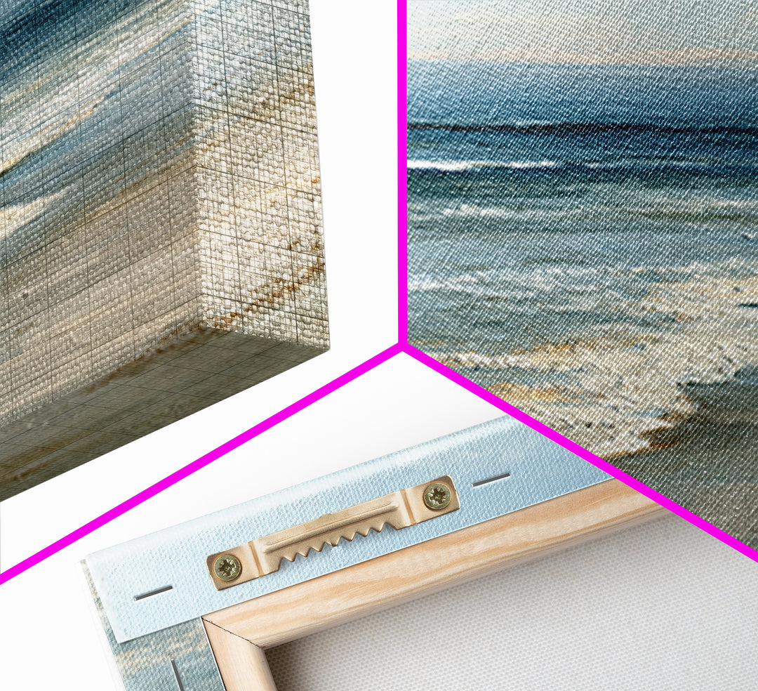 Coastal Horizon in Muted Spa Blues Canvas Print, Spa Art, Black Woman Art, Spa Decor, Fine Art, Serenity, Modern Home Decor, SPA-2x3-66