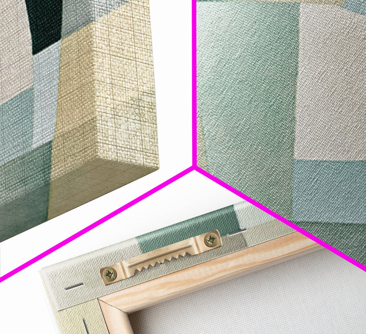 Sage and Ivory Geometric Calm Composition Canvas Print, Spa Art, Fashion Wall Art, Spa Decor, Abstract Art, Serenity, SPA-2x3-77