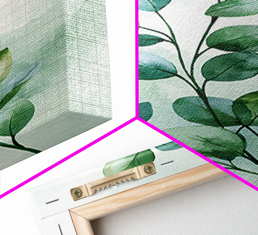 Eucalyptus Branch in Soft Green Watercolor Framed Canvas Print, Spa Art, Dog Canvas, Spa Decor, Fine Art, Serenity, Art Print, SPA-2x3-83