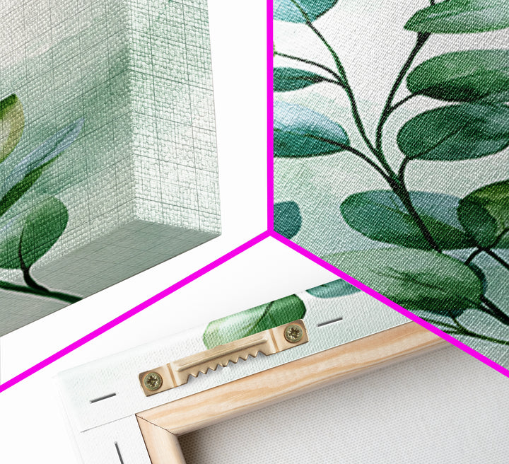 Eucalyptus Branch in Soft Green Watercolor Framed Canvas Print, Spa Art, Dog Canvas, Spa Decor, Fine Art, Serenity, Art Print, SPA-2x3-83