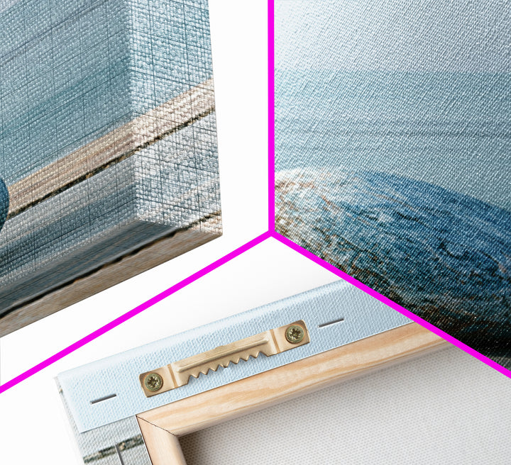 Coastal Horizon in Muted Spa Blues Framed Canvas Print, Spa Art, Spa, Spa Decor, Oil Painting, Serenity, Teen Girl Room Decor, SPA-2x3-90