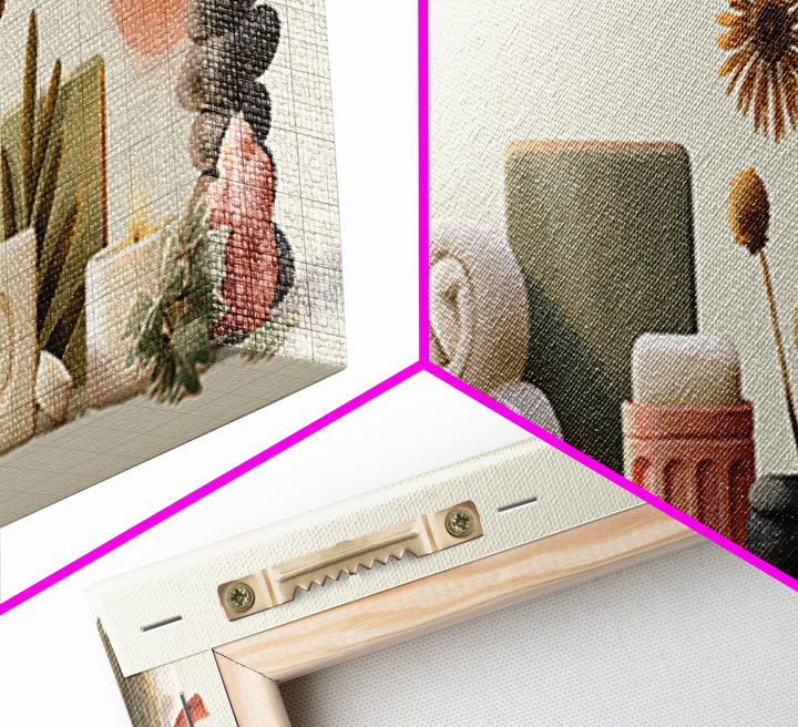 Lavender Bundle with Soft Shadow Framed Canvas Print, Spa Art, Art Print, Spa Decor, Fine Art, Serenity, Botanical Art, SPA-3x1-23
